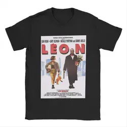 Men T-Shirt Leon The Professional Funny Pure Cotton Tees Short Sleeve Movie T Shirts Round Neck Tops Party