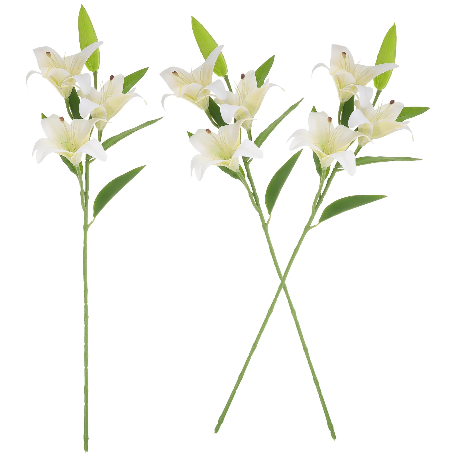 

Artificial Lily Flower Bouquet Flowers Decorative Decoration Realistic Heads Artifical Lifelike Fake