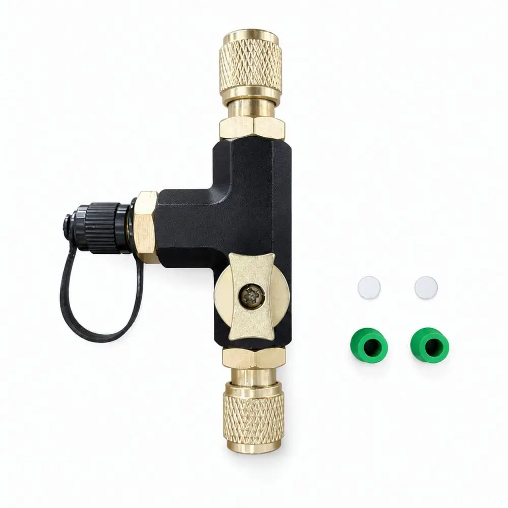 Manual Three Way Valve For Vacuum Pump Manifold Gauge HVAC Air Conditioning Maintenance Reliable Adapter Tool