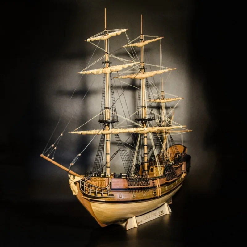 

1/48 Simulation of The Caribbean Pirates of The Black Pearl Sailboat 83cm Exquisite Resin Sculpture Sailboat Model Kit Boy Toy
