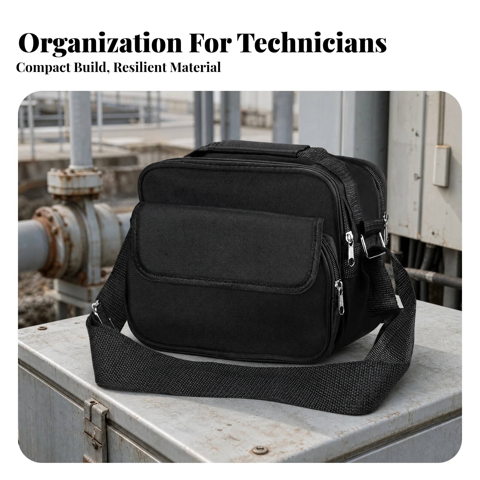 Fiber Fiber-Optic Tool Bag with Shoulder Strap Water-Resistant Fiber Fiber-Optic Tool Bag Shock-Absorbent Reinforced