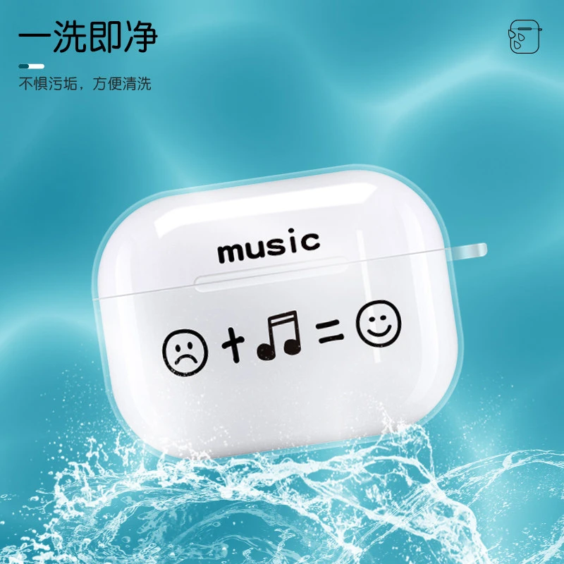 Creative note expressions Clear TPU Wireless Earphone Case For Apple AirPods 4 1 Pro 3 2 Generation Protective Silicone Cover