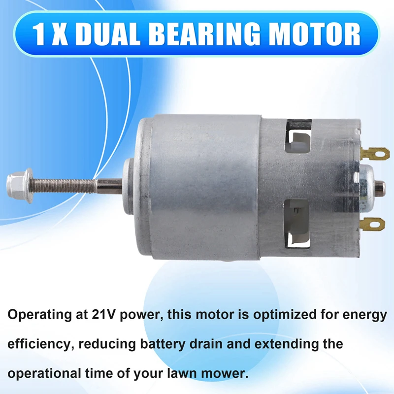 21V Dual Bearing 775 Motor Lithium Battery Lawn Mower Motor For Efficient Weed Cutting & Trimming