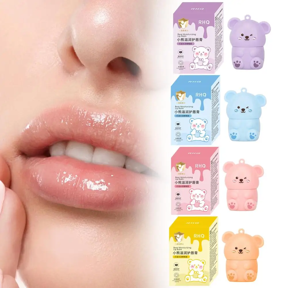 

Cute Bear Fruit Lip Balm Gentle Non Irritating Moisturizing Hydrating Anti-cracking Anti-peeling Baby Lip Balm Lip Skincare