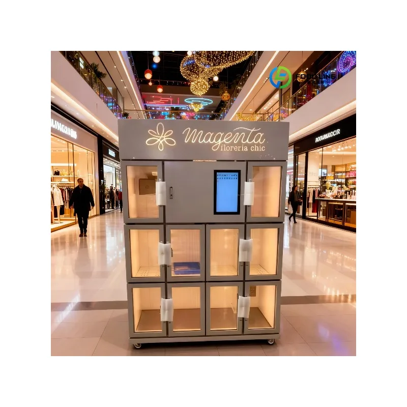 FL Indoor Outdoor Self-service Touchscreen Flower Vending Machine Multiple Payment Options 10-compartment Fresh Flower Custom