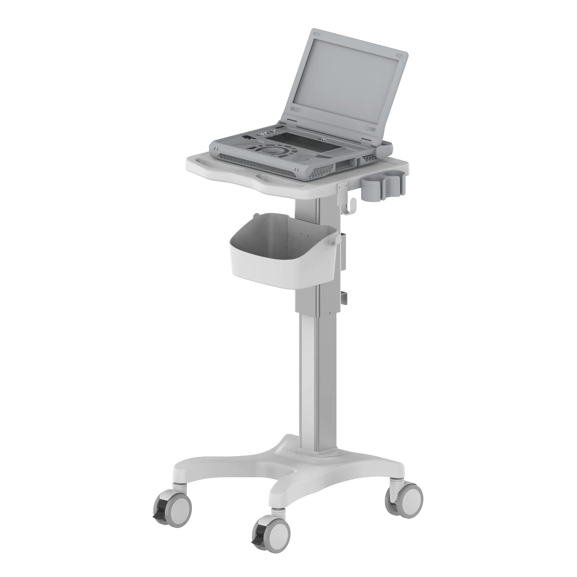 Integrated modern mobile medical computer cart workstation, aluminum alloy 4 casters standard, suitable for clinics