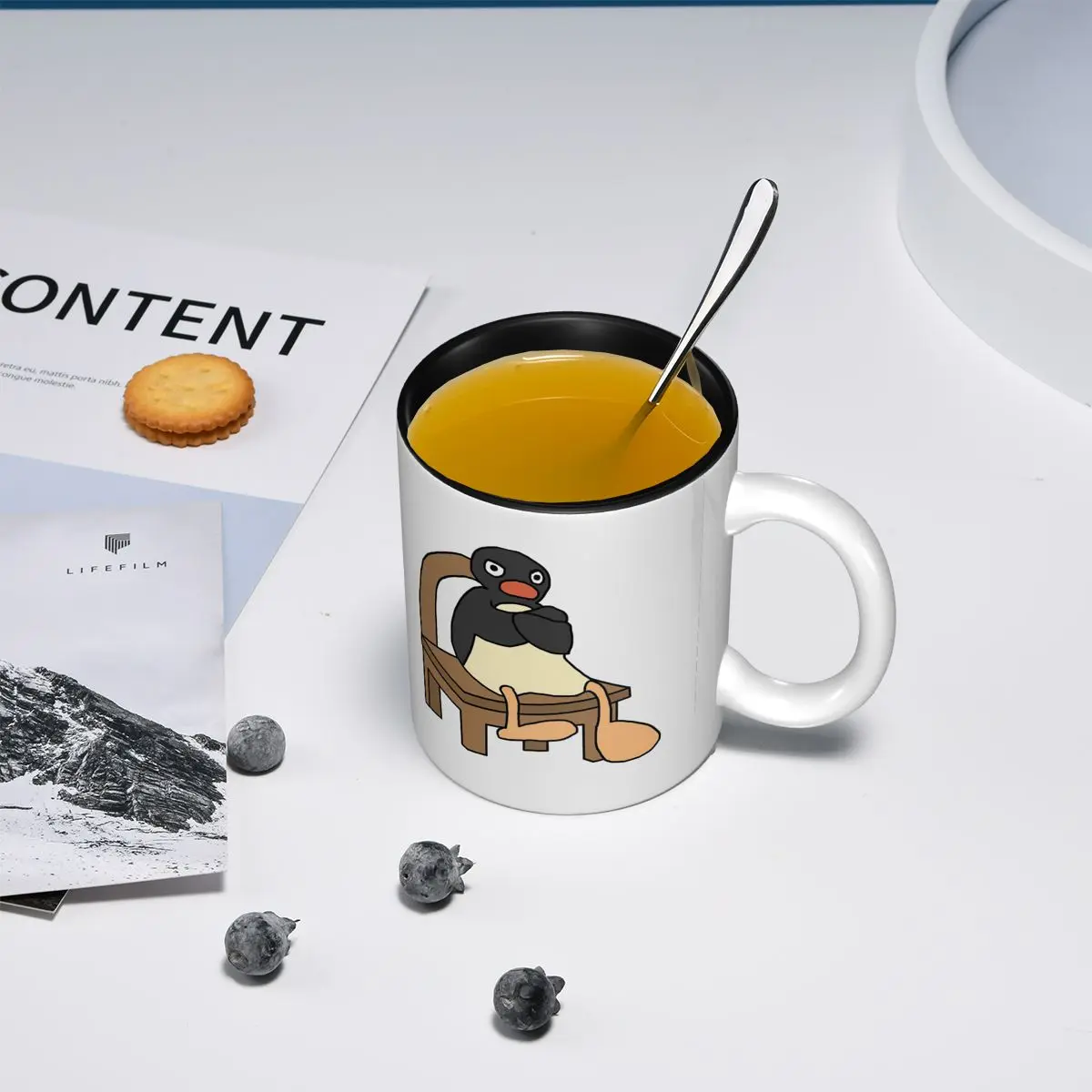 Angry Pingu Mug Funny Ceramic Coffee Cups Tea Mugs Milk Cup Drinkware Gifts for Woman Man