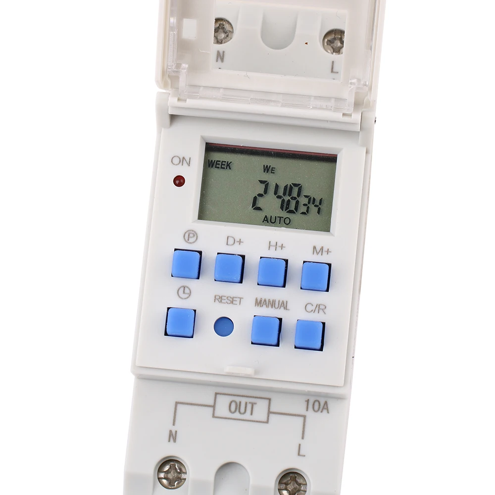 Electronic Weekly 7 Days Programmable Digital TIME Relay Timer Switch Control AC 220V 230V 12V 24V 10A Din Rail Mount THC10A