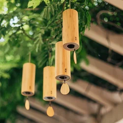 Chord G-B-D-C Bamboo Wooden Wind Chimes Handmade Japan Style Windchime for Outdoor Garden Patio Home Decor Meditation Relaxation