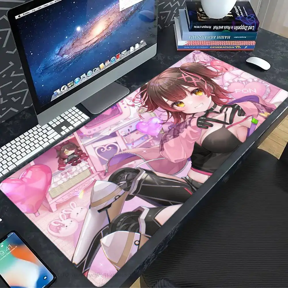 Robocosan Anime H-hololive Mousepad Non-slip Suitable For Office Computers Laptops E-sports Game Desk Mats XXL Keyboard