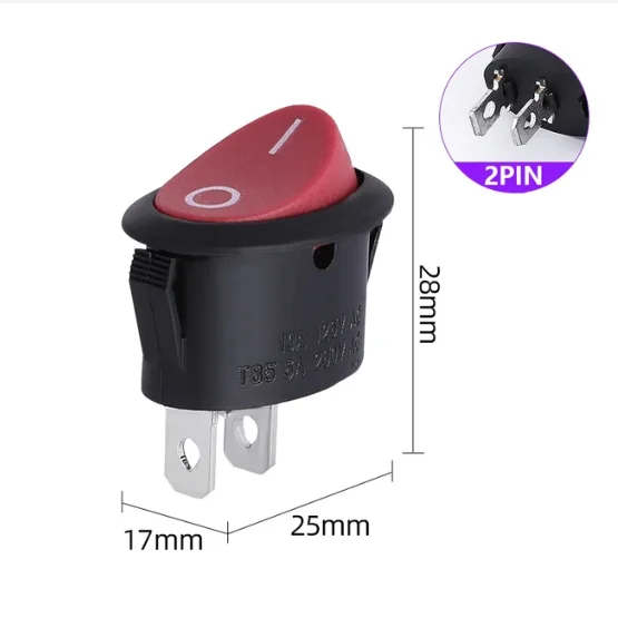 KCD7 Oval Rocker Marine Switch Pushbutton 2-Pin 2-Speed 3-Pin 2/3-Speed Fan with LED Kettle Power Switch 6A 250VAC 10A 125V