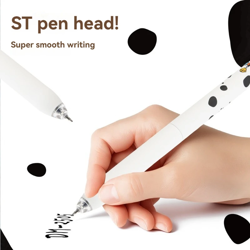 12PCS Dog Press Gel Pen Cute Pet Cute Cartoon Press Pen 0.5 Speed Dry Brushing Test Pen