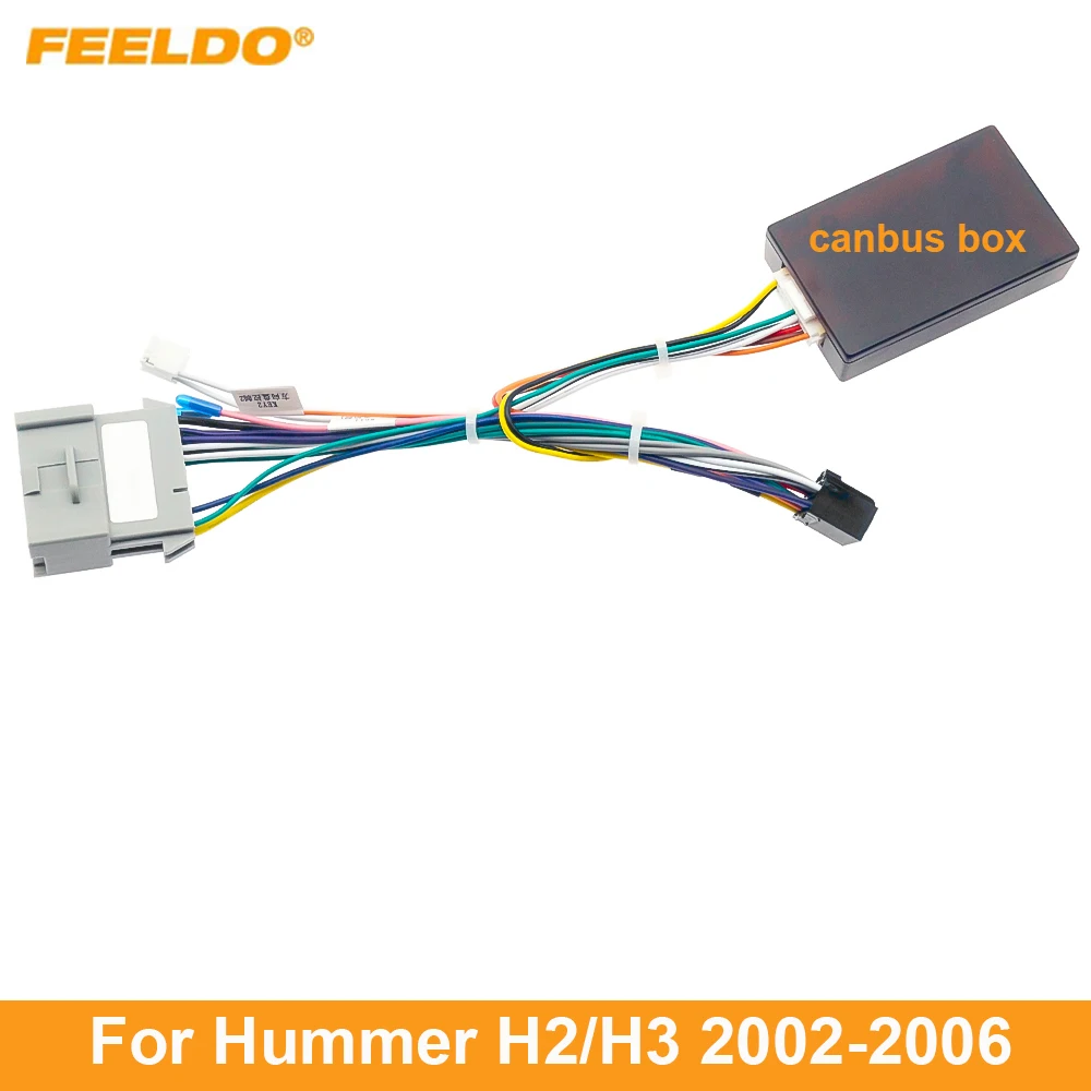 

FEELDO Car 16pin Power Cord Wiring Harness Adapter With Canbus For Hummer H2/H3 (02-06) Installation Head Unit