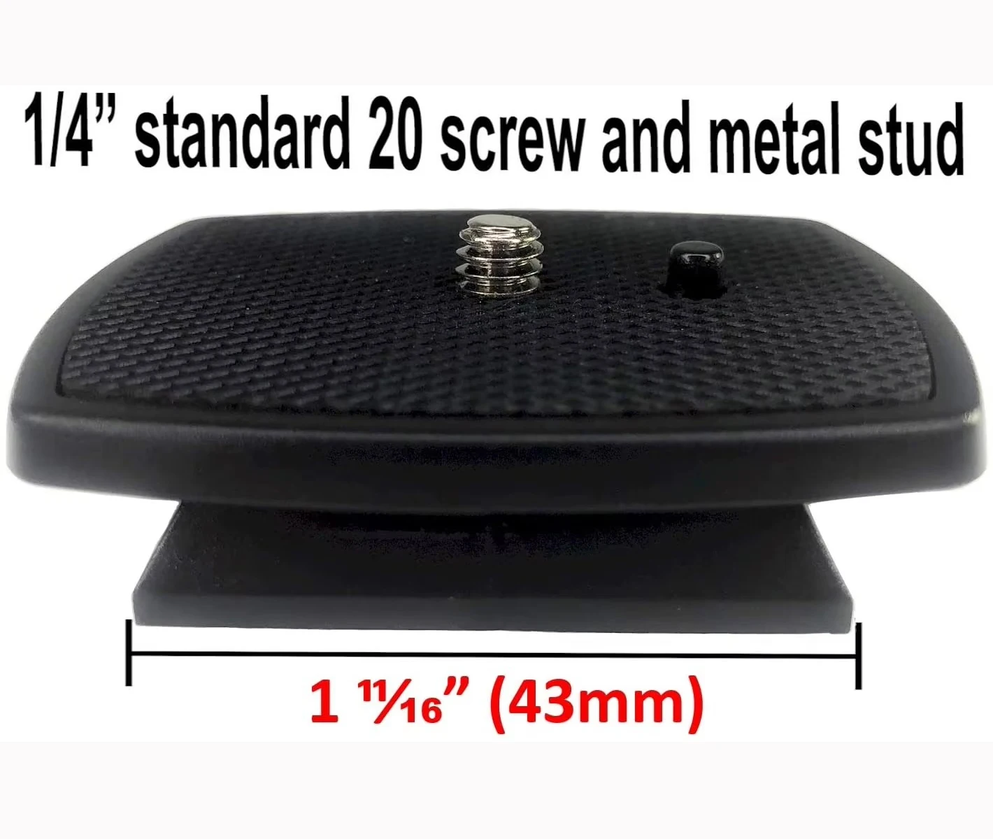 Tripod 43mm pelat pelepas cepat, pengganti suku cadang adaptor dudukan kamera untuk Torjim 60 inci AX60, Endurax 66 "ETR66, UBeesize