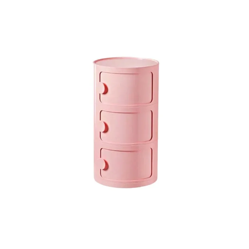 For Cream Wind Creative Module Bedside Table Round Storage Bedside Small Cabinet Bedroom Storage Narrow Side Cabinet