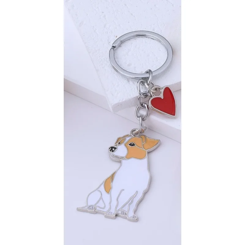 Pet dog Jack Russell Terrier Keychain Keyring Pendant Women and Men Jewelry Gift