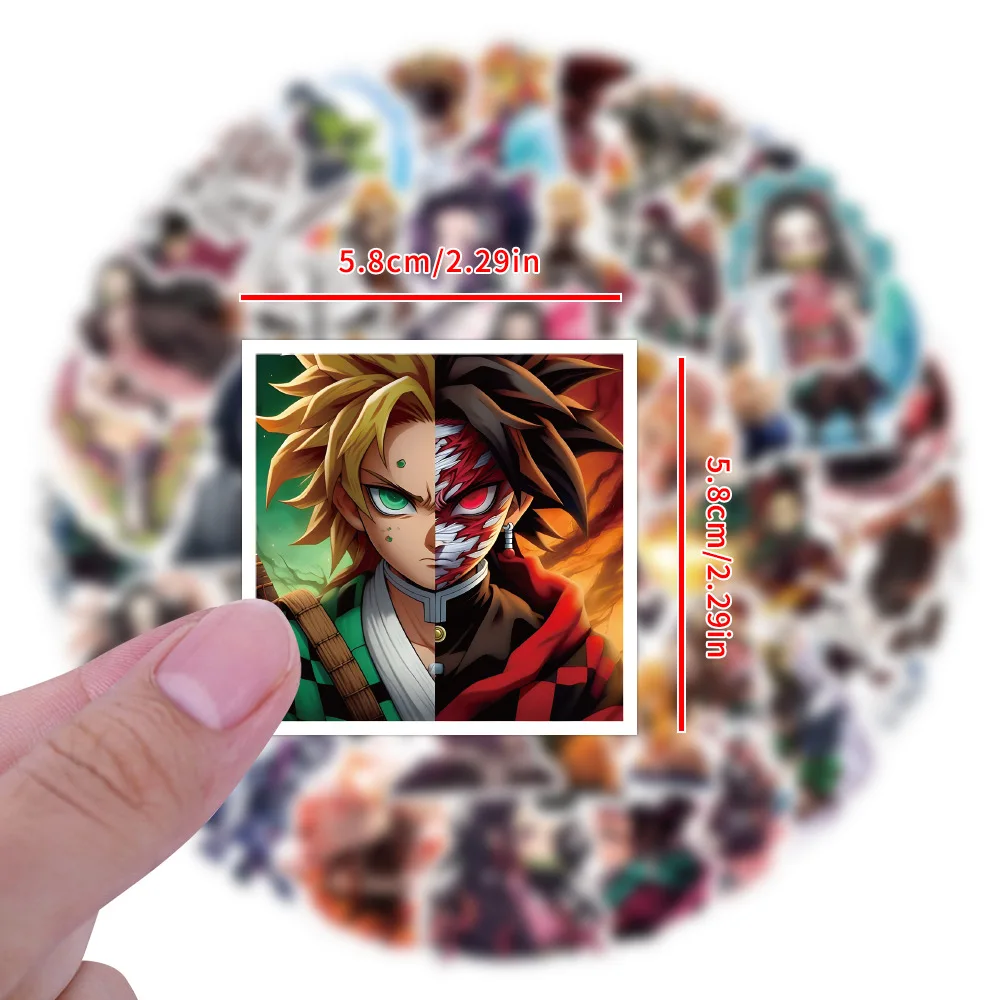 10/30/50/110PCS Cool Anime Demon Slayer Stickers valigia fai da te frigorifero telefono Laptop chitarra Graffiti Cartoon decalcomania Sticker