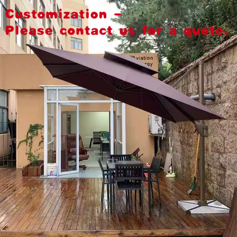 

custom.Modern Square Waterproof Aluminum Pole Outdoor Furniture Large Size Roman Hanging Parasol Cantilever Picnic