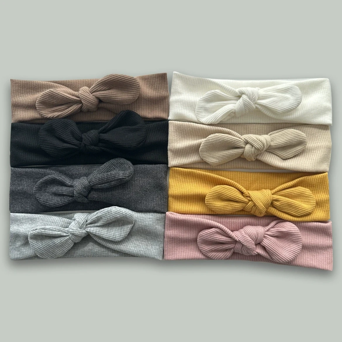 

8pcs/set Infant Baby Knot Hairband Korean Style Baby Rabbit Ear Bow Tie Knit Headband Baby Girls Hair Accessories Kids Headband