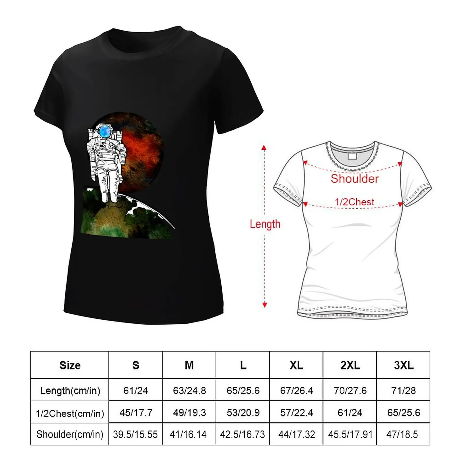 Watercolor Astronaut T-Shirt oversized summer clothes animal print shirt for girls tshirts for Women