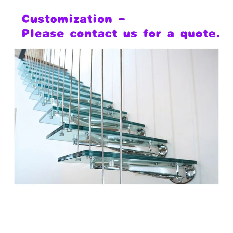 custom.Custom Modern Villas Design Indoor Tempered Glass Panel Luxury Staircase Sale