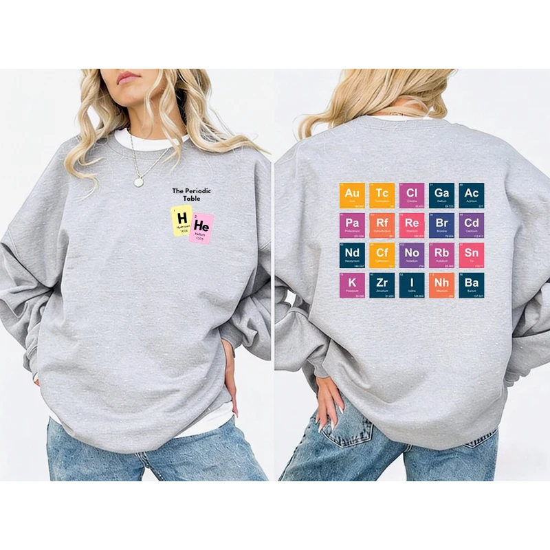 Sudadera con capucha gráfica de la tabla periódica de los elementos, suéter de tabla periódica, jersey para mujer, sudadera para mujer, Sudadera con capucha para mujer