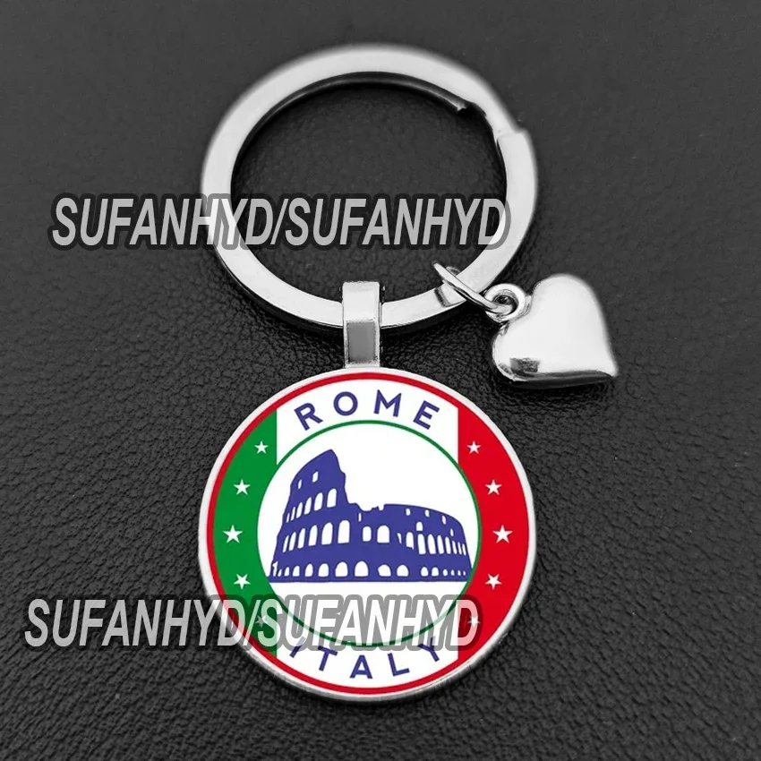 Florence Pisa Tower Keychains Rome Italian Flag Map Key Chains I Love Italy Purse Key Holder