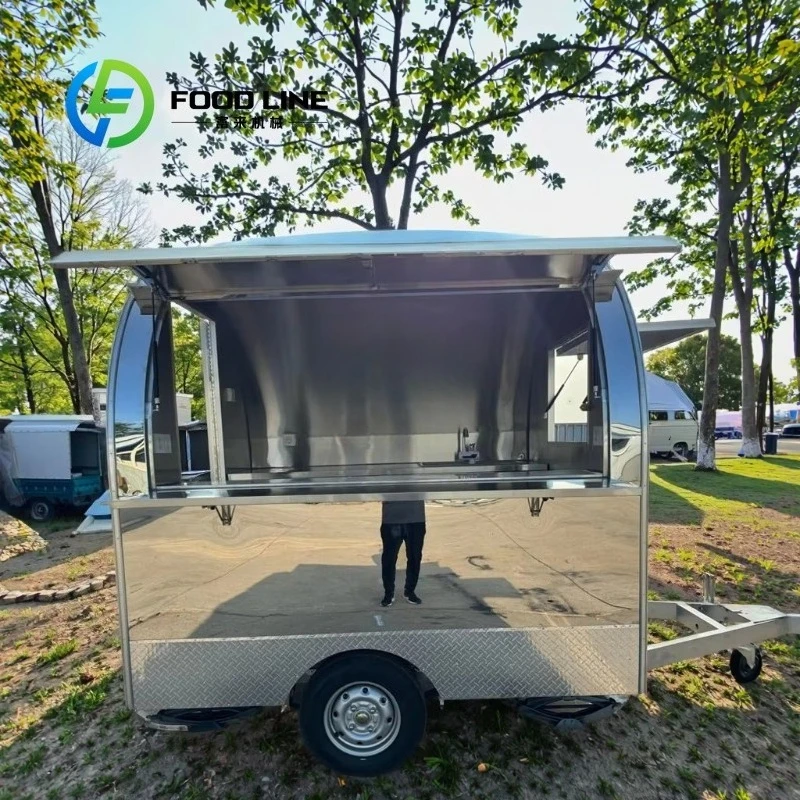 Mobile Food Truck Lemonade Stand Italian Fried Skewers Charcuterie Cart for Street Business Customized