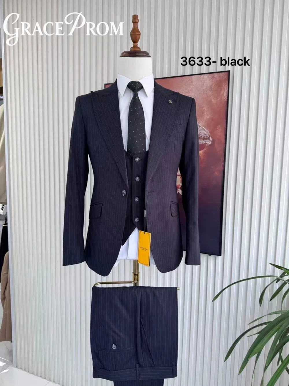 

Classic Stripe Business Suit 2026 Fashion Banquet Wedding Trend Groom Best Man Single Breasted Men 3 Piece Jacket Vest