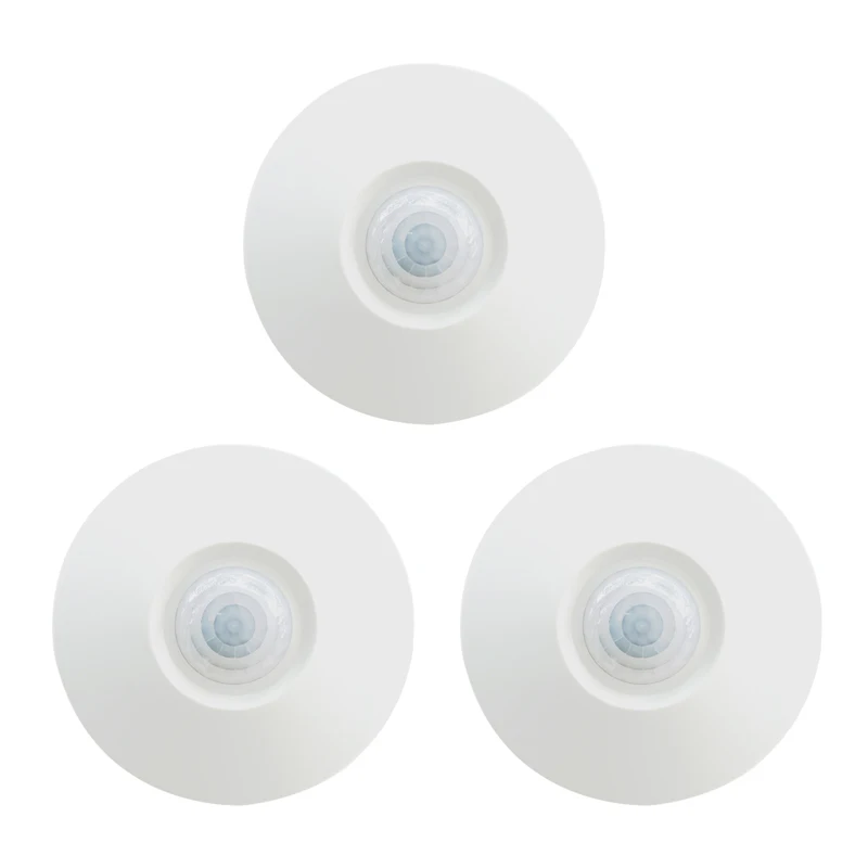 

3pcs Wired Ceiling Mount Microwave PIR Motion Sensor 360 Degree Infrared Detector For Indoor Wire Alarm Host System