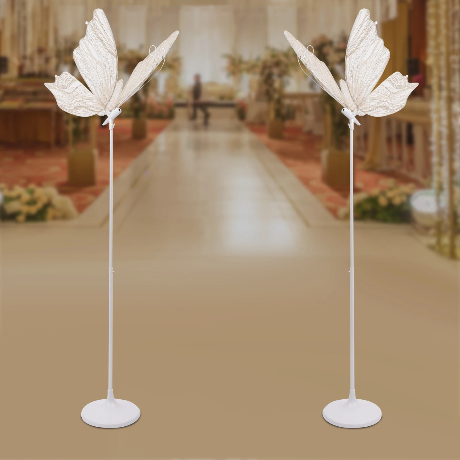 

110V 2pcs Creative Wedding Butterfly LED Floor Lamp Butterfly Hanging Light Romantic Hanging Wedding Butterfly Decoration Props