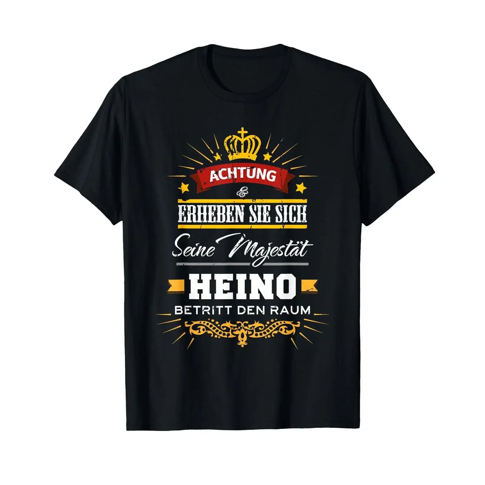 Heino Name T Shirt Seine Majesty vintage Washed Breathable Top For Everyday Wear Casual designer clothes graphic streetwear