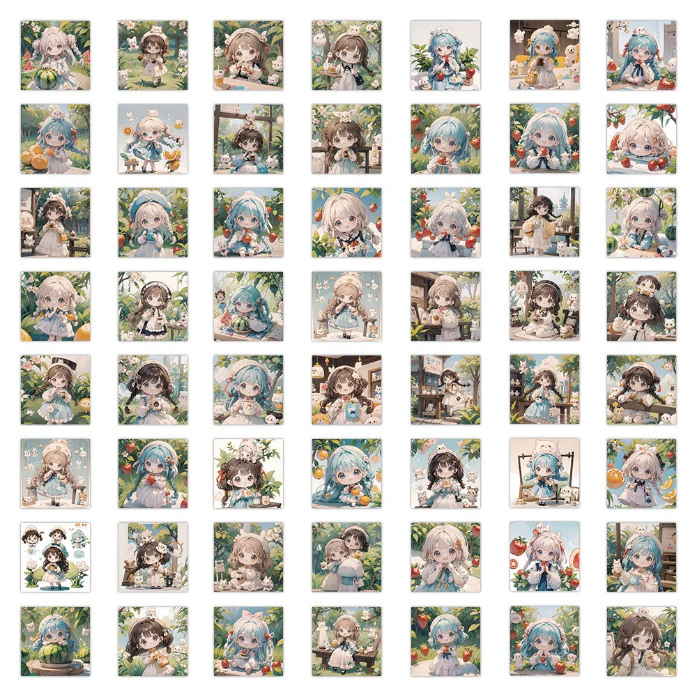 63 قطعة من ملصقات الصورة الرمزية لفتاة الفاكهة - تصميمات لطيفة لتزيين أجهزة الكمبيوتر المحمولة والهواتف والحرف اليدوية (متجر Anime Worlds)