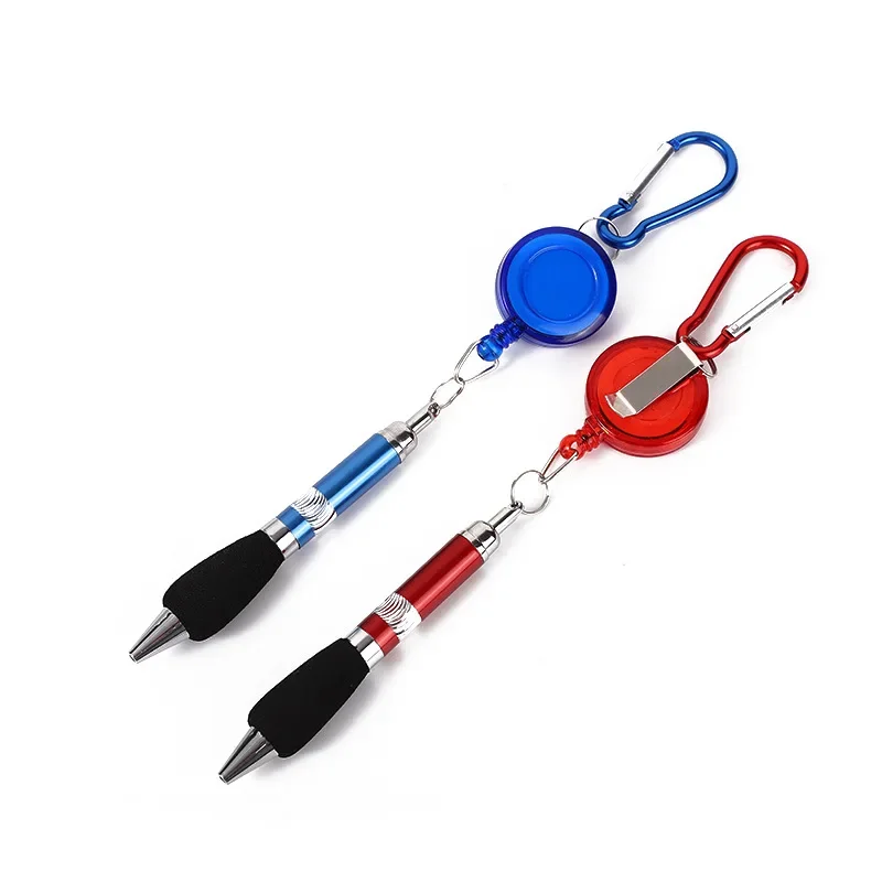 Metal Wire Drawing Pen Mini Drawstring Ballpoint Pens Hanging Rope Writing Pen Mountaineering Chain Keychain Outdoor Writing Pen