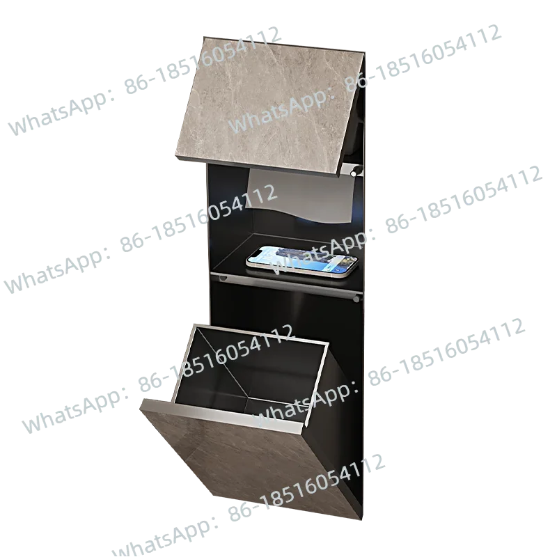 

Embedded Hidden Stainless Steel Niche Next To The Toilet, Finished Trash Can Concealed Tissue Box Rack