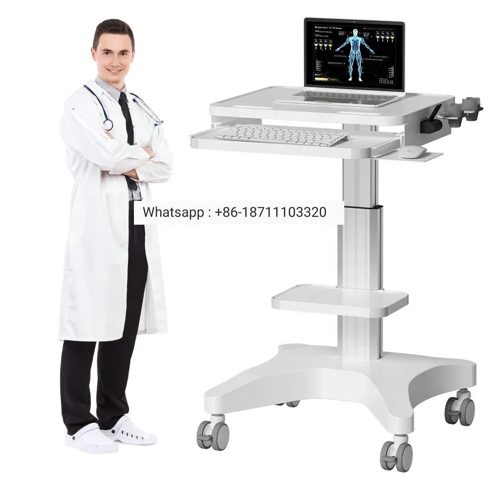 Wholesale Aluminum Hospital Furniture Medical Cart Computer Laptop Tablet B-ultrasound  with High-end Silent Casters