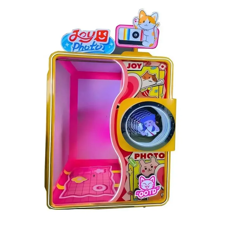 Artbel Outdoor Selfie Photo Booth Vending Machine with 21.5 Inch Touch Screen Self Service Pink Color 3-Year Warranty