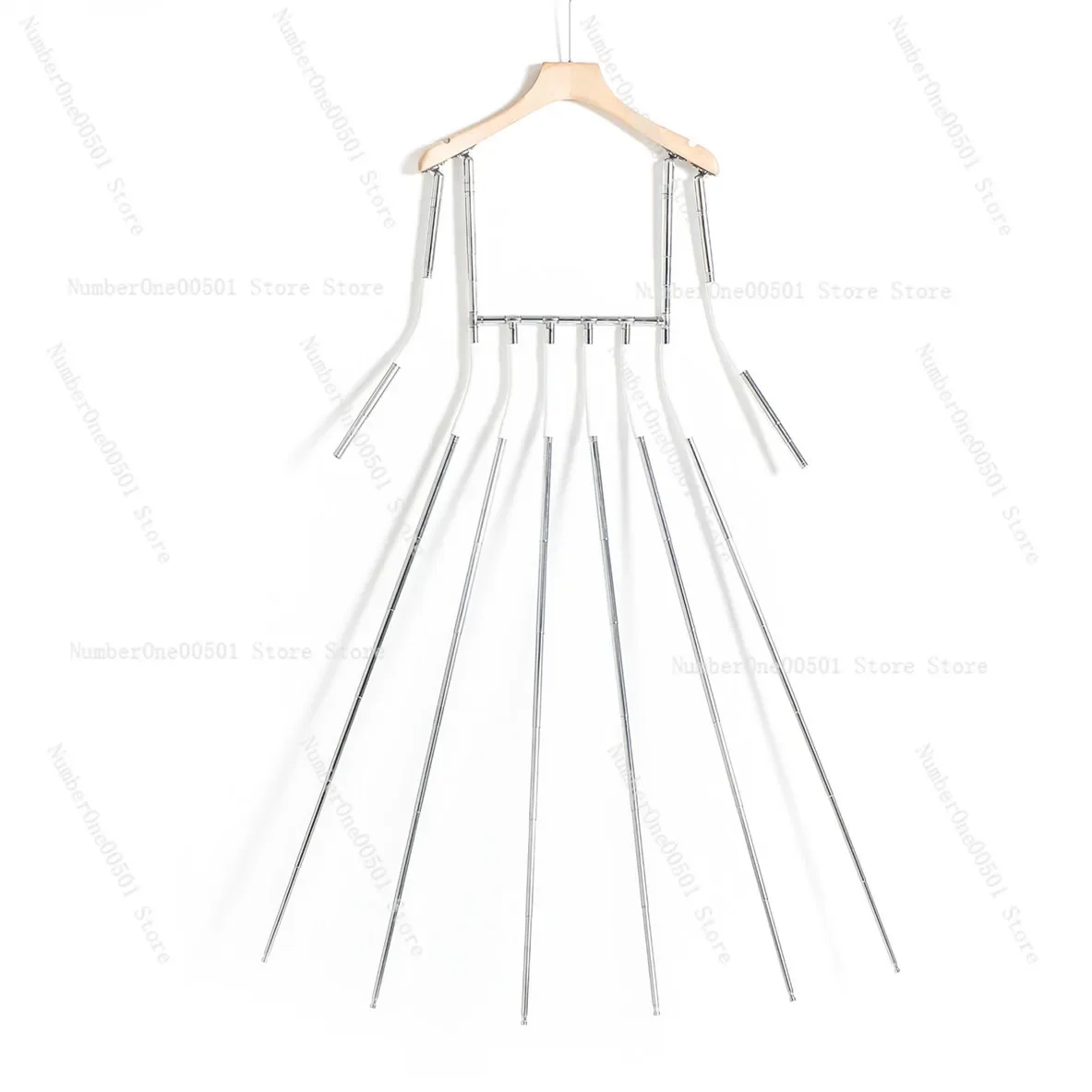 Invisible Dress Shooting Hanger Multi Rod Skirt Pleat Shaping Stand White Background Photo Prop Dress Display Stand