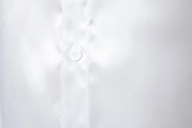 Herren Satin Luxus Hemden Mode Seide Glatt Männlich Smoking Hemd Solide Hochzeit Party Prom Casual Hemd Business Büro – Detail 35