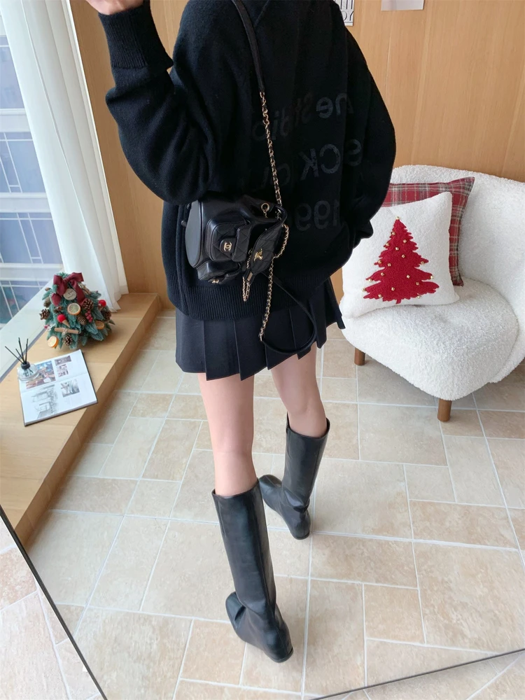 

AC k Sle Loose Fit Woolen Sweater Letter Ba Design Women's Winter Thi Long Sve Knitwear Pure E-commerce Ss