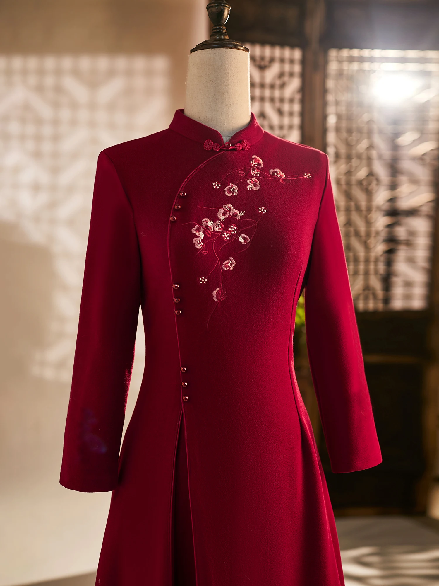 

Ele Long-Sve Embroidered Wedding Dr for Mothers of the Bride Winter Wedding Ceremony Traditional Chinese ...