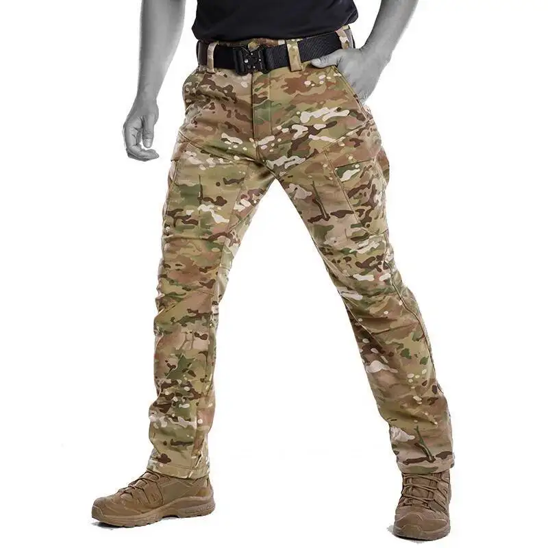 Auutmn Winter Tactical Fleece Softshell Waterproof Warm Hiking Sports Trousers Men Outdoor Camouflage Combat Work Pants
