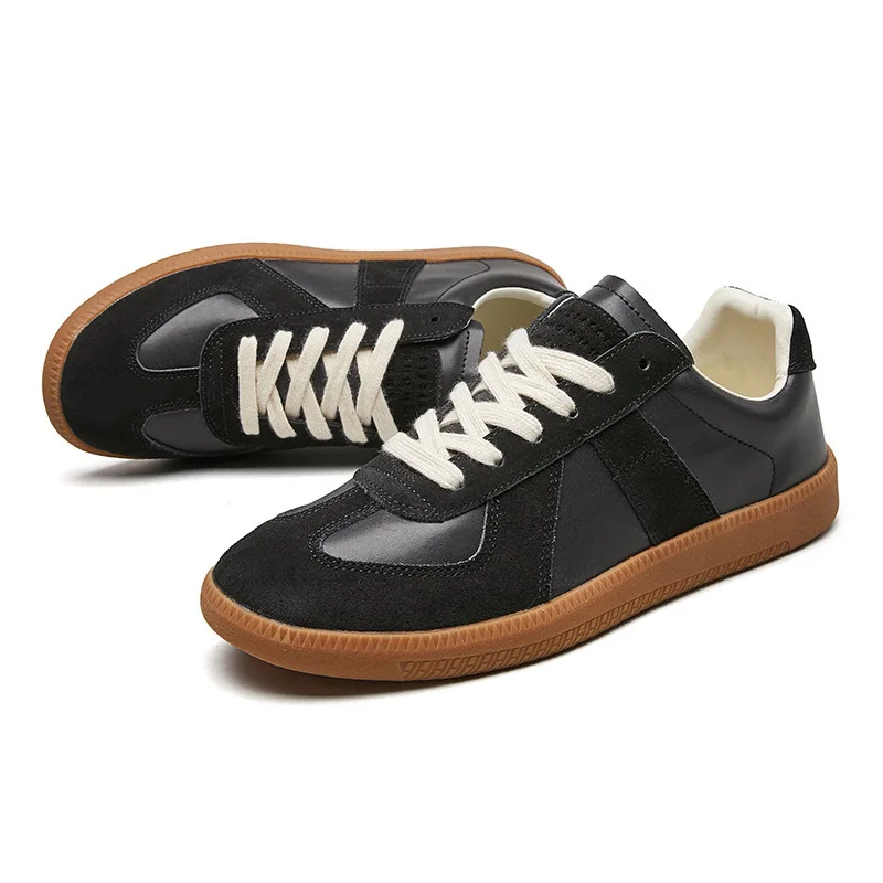 Herren Retro Wildleder Freizeitschuhe Schnürschuhe Flache Skateschuhe Bequeme Rutschfeste Sportschuhe für Männer – Detail 14
