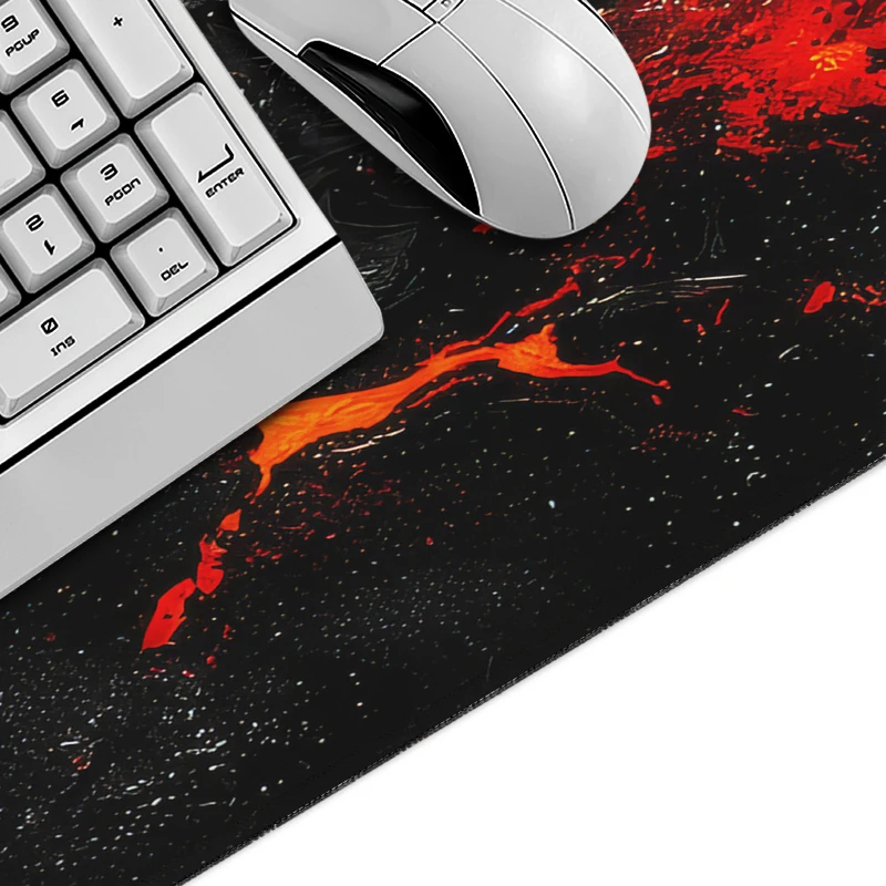 Mouse Pad Black And Red Magma Gaming XL HD Large Home Computer Mousepad XXL Mouse Mat Desk Mats Office Carpet Non-Slip Table Mat
