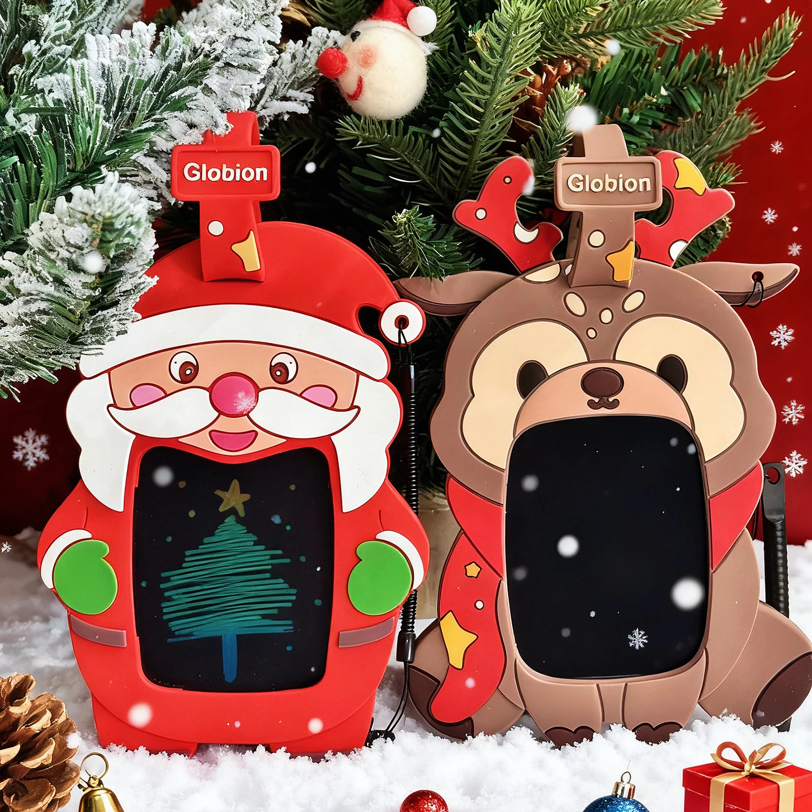 

【Новогодний подарок】Мини 4,5-дюймовый силиконовый ЖК-планшет для детей для письма - снеговик