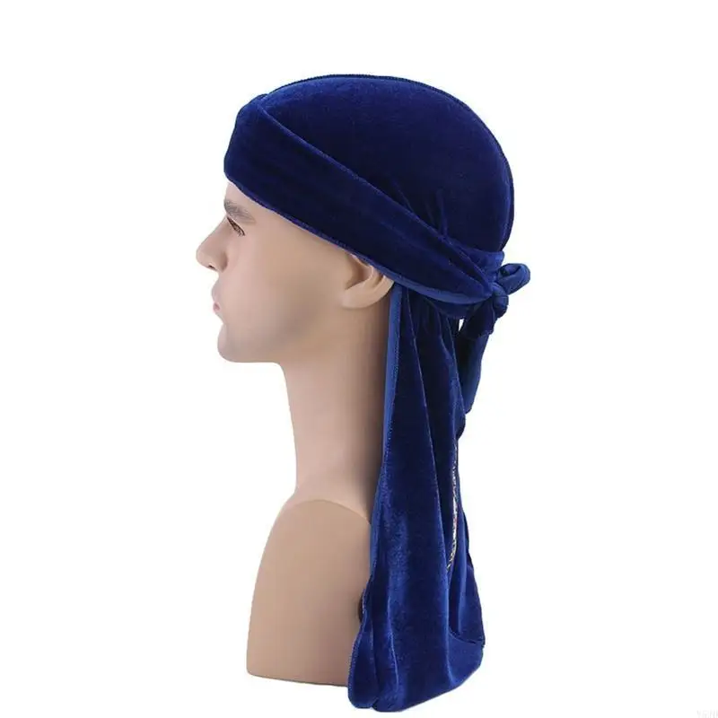 Y5jd color sólido headwraps dourvet durags tampa ajustável para fêmea masculina unissex