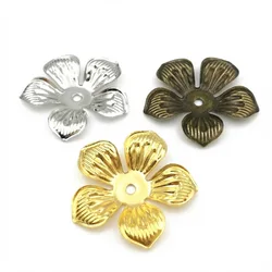 New Flower Filigree Bead Caps End Caps Gold/Rhodium/Bronze Plated 50pc/lot 22mm DIY Jewelry Components