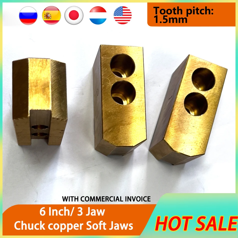 

6 inch 60/90/120° brass chuck soft jaws Hydraulic chuck copper claws material chuck soft jaws for power chuck brass