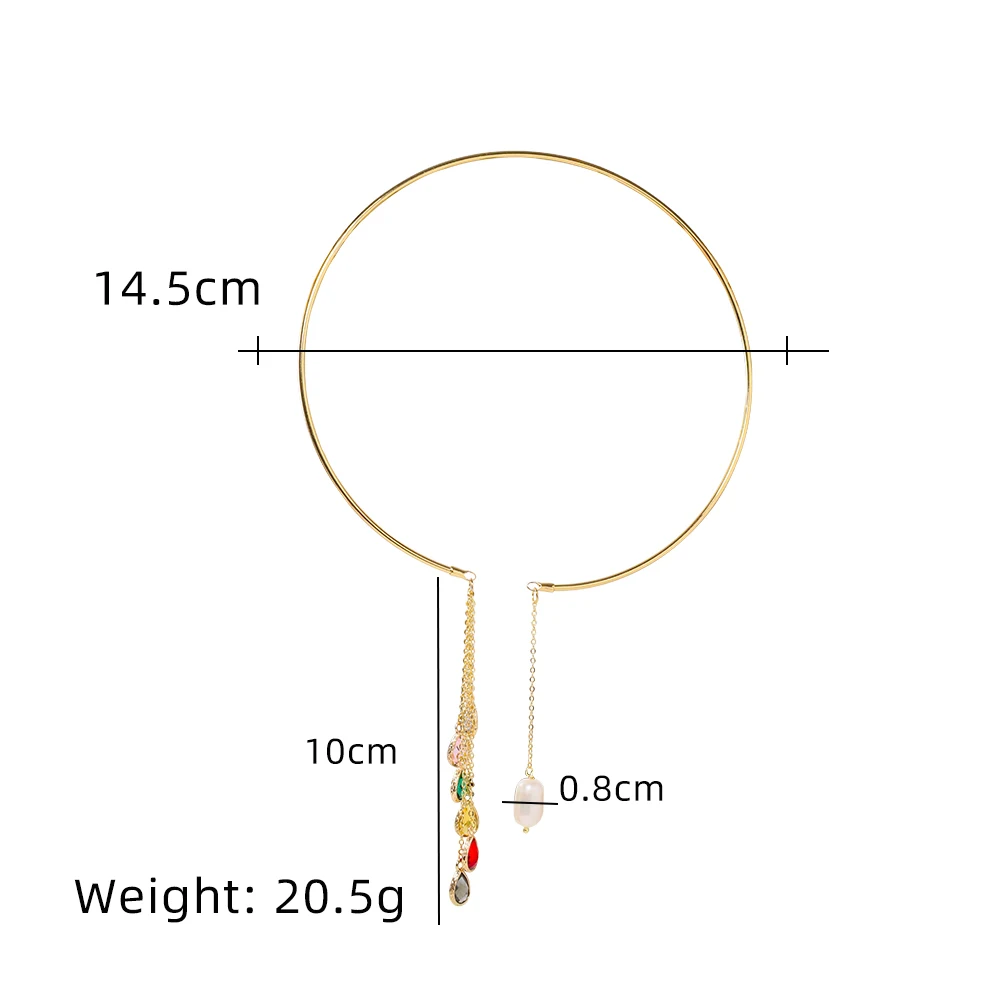 Natural Freshwater Pearl Colored Glass Necklace Korean Women's Luxury Jewelry Fashion Women's and Girls' Gifts GN0615 image 6