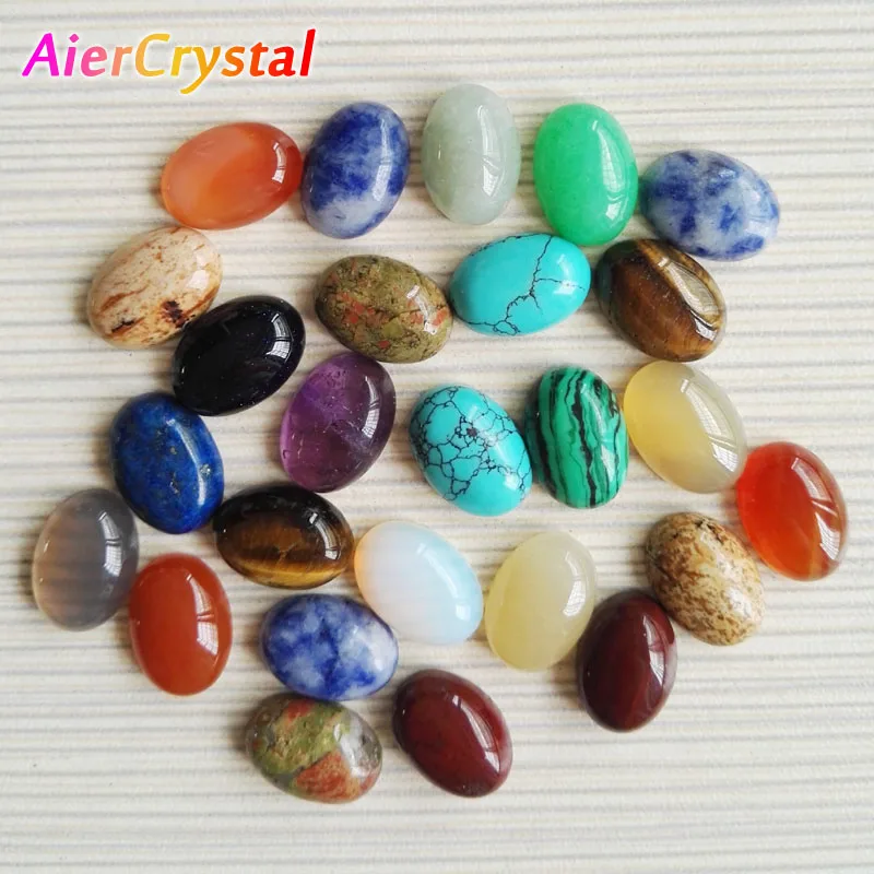 1PC Natural Crystal Stone Piece Oval Ring Face Patch DIY Handmade Jewelry Making Accessories Oval  Face Inlaid Patch Bare Stone